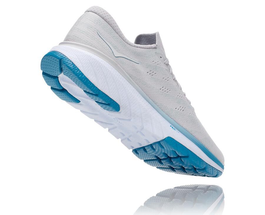 Running Shoes Mens - Hoka One One Cavu 3 - White/Blue - PEMGUHD-63